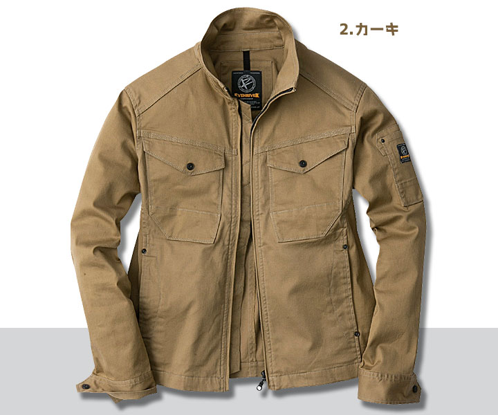 ERX207　ミニヘリンボンストレッチブルゾン　カーキ