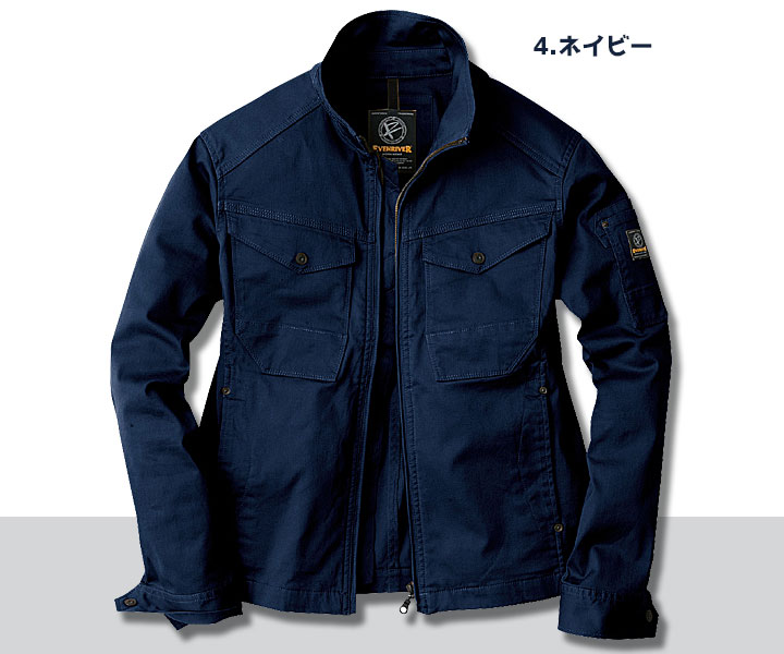 ERX207　ミニヘリンボンストレッチブルゾン　ネイビー