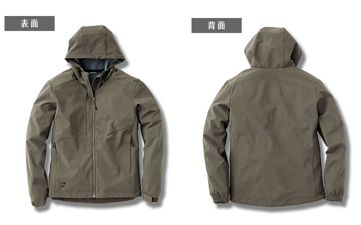 R058　ライトシェルストレッチパーカー　前・後ろ