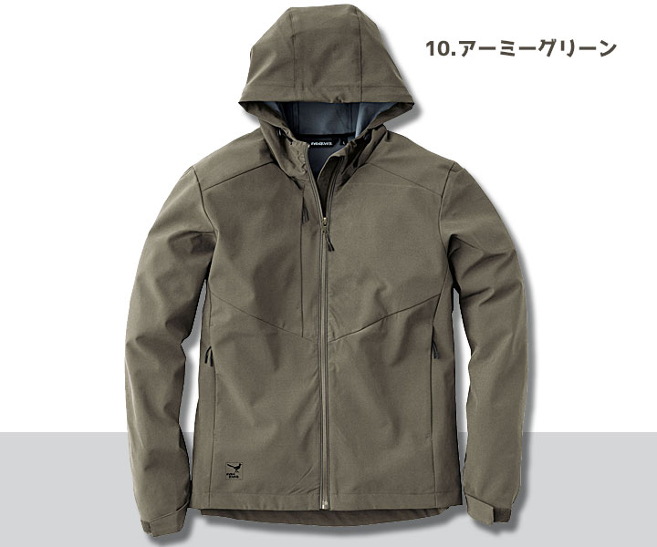 R058　ライトシェルストレッチパーカー　アーミーグリーン