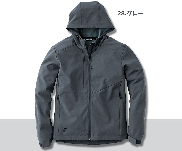 R058　ライトシェルストレッチパーカー　グレー