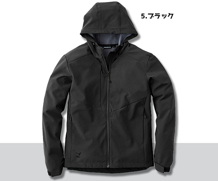 R058　ライトシェルストレッチパーカー　ブラック