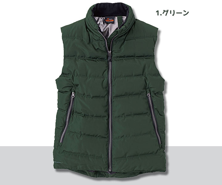 R195　ファイバーダウンヒートベスト　グリーン