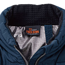 R195　ファイバーダウンヒートベスト　首元フリース