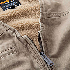 R605　コットン裏ボアベスト　フロントファスナー