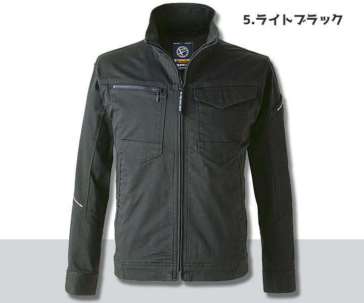 US1607　ソリッドストレッチジャケット　ライトブラック
