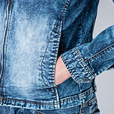 USD807　ストレッチパウダーデニムブルゾン　サイドポケット